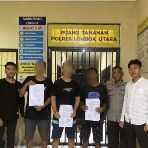 Sat Res Narkoba Polres Lombok Utara Ringkus 3 Orang Terduga Pengedar Ganja di Gili Trawangan 