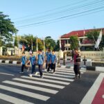 Rawan Pagi Polsek Tanjung, Cegah Kemacetan di Depan SMPN 1 Tanjung